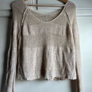 Free People Cream Knit Sweater